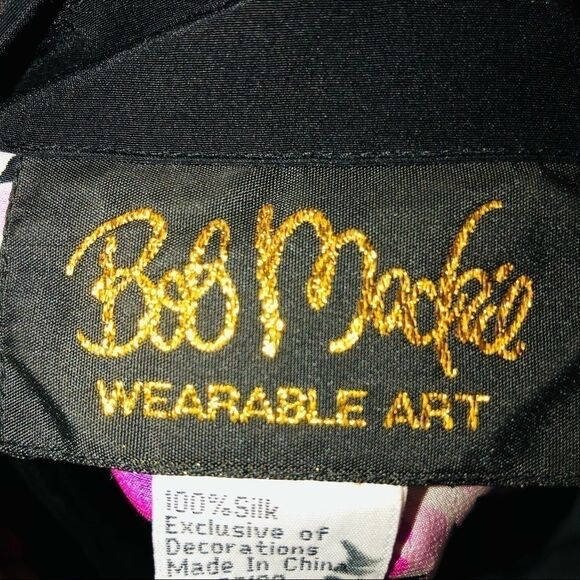 Bob Mackie hydrangea beaded silk floral top small - Picture 8 of 8